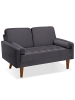 tectake Sofa Skagen, 135 x 76 x 85 cm, Samtoptik grau