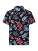 King Kerosin King Kerosin Hawaiihemd Hibiscus in schwarz