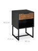 relaxdays Nachttisch in Schwarz/ Braun - (B)40 x  (H)60,5 x (T)41,5 cm