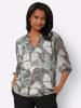 WITT WEIDEN Bluse in grau-kalkmint-bedruckt