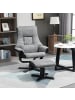 HOMCOM Relaxsessel mit Hocker-78L x 82,5B x 109H cm-Grau