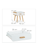 relaxdays 2x Nachttisch in Weiß/ Natur - (B)40 x (H)41 x (T)40 cm