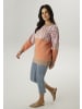 Aniston SELECTED Strickpullover in rosa-orange-braunbeige