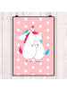 Mr. & Mrs. Panda Poster Einhorn Mitteilung ohne Spruch in Rot Pastell