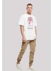 F4NT4STIC T-Shirt David Bowie Aladdin Sane Distressed in weiß