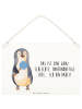 Mr. & Mrs. Panda Deko Schild Pinguin Lolli mit Spruch in Weiß