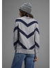 Laura Scott Rollkragenpullover in hellgrau navy gemustert