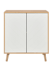 Beliani Sideboard BRISTOW in Weiß/Braun - (W) 76 x (H) 84 x (L) 40 cm
