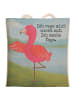 Mr. & Mrs. Panda Beutel Flamingo Yoga Design mit Spruch in Weiß