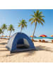 relaxdays Popup Strandzelt in Blau/Anthrazit - (B)200 x (H)135 x (T)200 cm