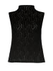SASSYCLASSY Spitzen-Top mit Stehkragen in Schwarz