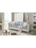 Furn.Design Sofa 2,5-Sitzer creme blau gestreift, Landhaus 200 cm, Couch inklusive 4 Kissen