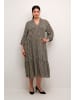 KAFFE curve Kleid KCkerry A-shape in Black_White Wavy Print