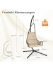 COSTWAY Hängesessel mit Gestell in Beige