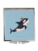 Mr. & Mrs. Panda Handtaschenspiegel quadratisch Orca Zylinder oh... in Blau Pastell