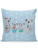 Mr. & Mrs. Panda Kopfkissen Koala Familie zwei ohne Spruch in Blau Pastell