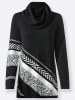 creation L Rollkragenpullover in schwarz-weiß-gemustert