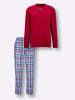 WITT WEIDEN Schlafanzug in rot-himmelblau-kariert