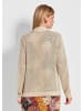 GOLDNER Strickjacke Braune Cardigan mit Ajourmuster in beige