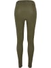 Urban Classics Urban Classics Damen Ladies Washed Faux Leather Pants in olive