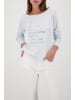 monari Langarmshirt mit Strasssteinschriftzug in Ice Blue