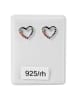 Adeliás Damen Ohrstecker Herz aus 925 Silber mit Zirkonia 8,5 cm in bunt