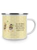 Mr. & Mrs. Panda Emaille Tasse Hummeln Kleeblatt mit Spruch in Gelb Pastell