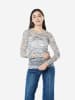 KOROSHI Pointelle strickte Damenpullover in blau