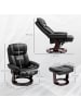 HOMCOM Relaxsessel mit Hocker-86L x 83B x 107H cm-Schwarz