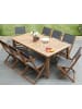 Beliani 9-tlg Gartentisch Set CESANA in Braun/Grau