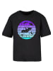 F4NT4STIC Everyday Tee Retro Alien Weltraum Sonnenuntergang in schwarz