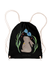 Mr. & Mrs. Panda Stoffbeutel Hase Blume ohne Spruch in Schwarz