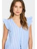 SAINT TROPEZ Kurzarm-Bluse SamaraSZ Gerade Passform in Palace Blue Ice Stripe