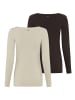 Laura Scott Langarmshirt in braun + beige