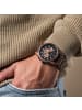 Holzkern Herrenuhr Quarz Chronograph Buschwerk Walnuss/Marmor Schwarz / Braun