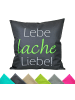 JACK 1x Outdoor Kissenhülle Motiv 50x50cm Lebe lache liebe in Hellgrün