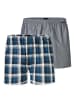Schiesser Web-Boxershorts 2er Pack in Blau/Grau