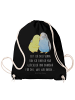 Mr. & Mrs. Panda Stoffbeutel Wellensittich Liebe mit Spruch in Schwarz