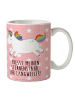 Mr. & Mrs. Panda Kaffeebecher Einhorn Happy mit Spruch in Rot Pastell