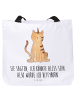 Mr. & Mrs. Panda Tote Bag Einhorn Katze mit Spruch in Weiß