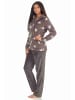 NORMANN Hausanzug Coralfleece Sterne - 51183 in grau