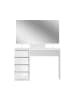 xonox.home Schminktisch mit Spiegel in weiß/weiß hochglanz - (B) 110 x (H) 145 x (T) 48