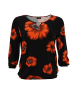 Aniston PLUS Langarmshirt in schwarz-orangerot-rostrotanthrazit-grau-weiß