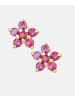 Vanlere Ohrstecker aus 375 Gelbgold mit Rubin Blumen-Design