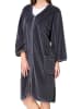 Aquarti Aquarti Damen Velours Bademantel Morgenmantel Kurz mit Reißverschlus in graphit
