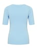 b.young T-Shirt Slim Fit Ellenbogen-Länge Rundhalsausschnitt in Blau