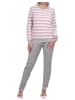 NORMANN Frottee Schlafanzug langarm Bündchen Streifen - 82813 in rosa