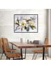 WALLARENA Bild mit Rahmen Blumen in Grau