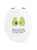 Mr. & Mrs. Panda WC Deckel Avocado Pärchen mit Spruch in Weiß