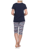 NORMANN Capri Schlafanzug kurzarm Pyjama Anker und Ringeln - 74836 in navy